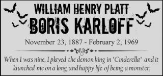 Boris Karloff Horror Custom Laser Engraved 2 X 4 Plaque