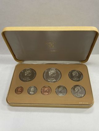 1979 Cook Islands 8 Coin Proof Set W/ Silver,  W/ Box &.  Franklin.  Ps12