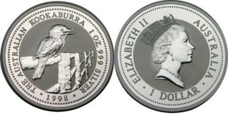 Elf Australia 1 Dollar 1998 Silver Kookaburra Bird