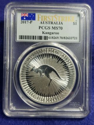 2017 P Australia Silver Kangaroo Look @@ Ngc Ms70