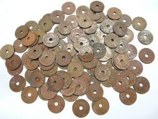 100 Netherlands Dutch East Indies 1 / One Cent Copper Coins 1942 1945 Indonesia