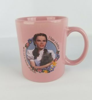 Wizard Of Oz Pastel Pink Coffee Cup Mug Dorothy Toto Tin Man Lion Scarecrow