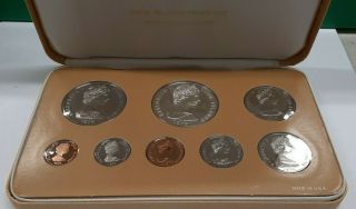 1979 Cook Islands 8 Coin Proof Set W/$5 Silver Orig Box & From Franklin