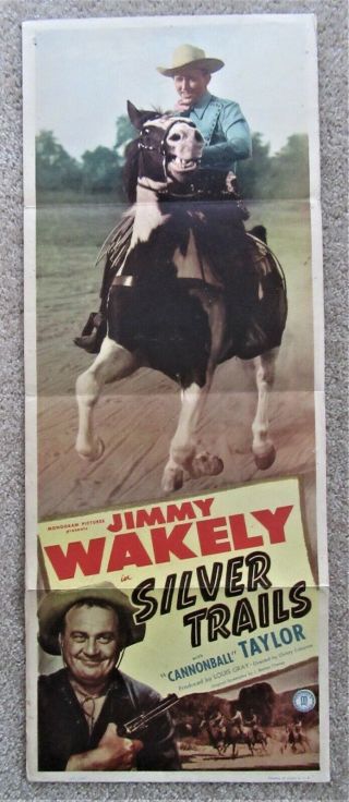 Silver Trails 1948 Insrt Movie Poster Fld Jimmy Wakely Ex