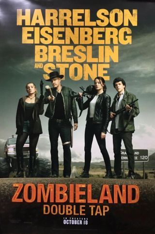 Zombieland 2 Double Tap - Advance A - Movie Poster - 27 " X40 "