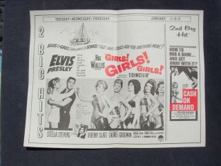 Elvis - Girls Girls Girls - The Magnificent Seven - Theatre Flyer/program - 1962/1963