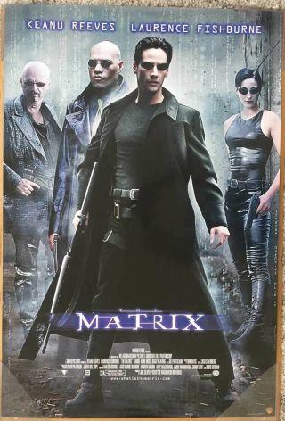 The Matrix Dvd Movie Poster 1 Sided 27x40 Keanu Reeves Carrie - Anne Moss