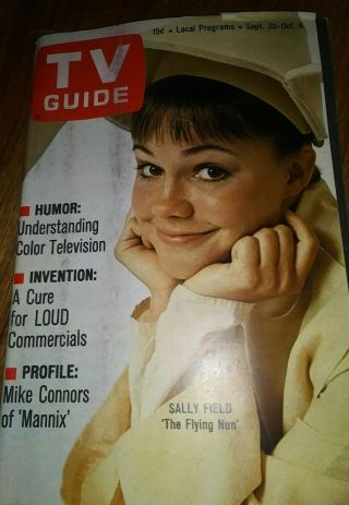 Vintage Tv Guide Sept.  30,  1967 Sally Fields " The Flying Nun "