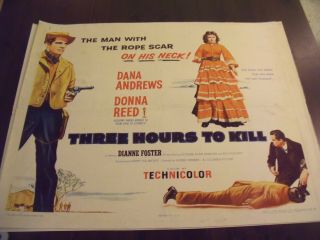 Movie Poster Three Hours To Kill 1954 Half Sheet
