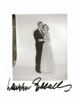 Lauren Bacall Autographed Photo - With Her Is Fred Macmurray - " A Woman 