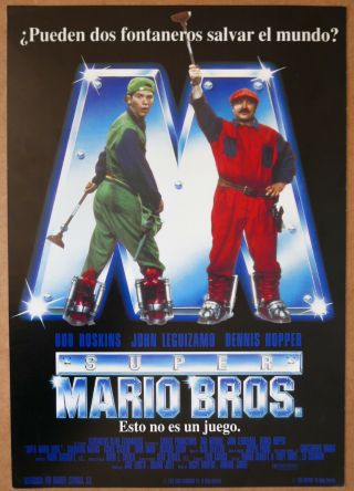 Bob Hoskins Mario Bros Movie Press Sheet Spanish 1993 John Leguizamo