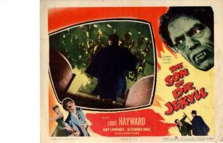 Son Of Dr Jeckyll 1951 Release Lobby Card Horror Louis Hayward
