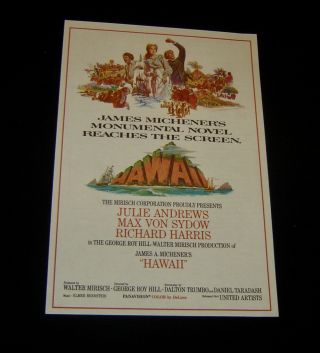 Hawaii 1966 Roadshow Movie Ticket Order Form Squirrel Hill Theater Pittsburgh