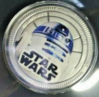 2011 Niue Silver Plated $1 Star Wars Character Coin R2 - D2 R2d2 Plated
