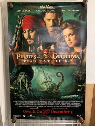 Pirates Of The Caribbean Large Movie Poster 27x41 Video Store Dead Mans Chest