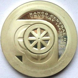 Uruguay 1987 Central Bank 5000 Pesos Silver Coin,  Proof