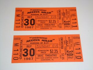 Thoroughly Modern Millie 1967 Movie Tickets Julie Andrews Mary Tyler Moore Usa