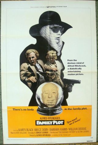 Family Plot Us One Sheet Movie Poster Alfred Hitchcock 27x41 " 1976 Vf.