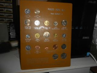 Collect Food For All Fao Money Series Display Card No.  3 Inc 19 Unc Coins 1971 - 74