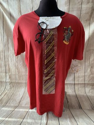 Harry Potter Wizarding World Gryffindor Costume Set Small T - Shirt Tie & Glasses