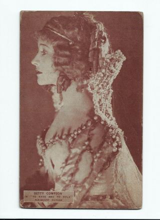 1920s Sexy Movie Star Postcard Betty Compson 352