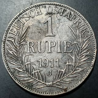 German East Africa 1 Rupie Rupee Kaiser Wilhelm Ii 1911 J