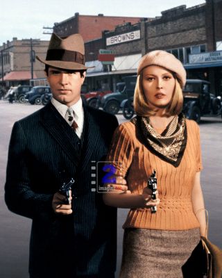 Bonnie And Clyde Warren Beatty & Faye Dunaway 8 " X 10 " Colorized Photo Reprint