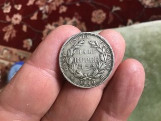 Queen Victoria East India Company Half Rupee Coin 1840