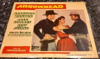 Arrowhead (1953),  Charlton Heston,  Jack Palance,  Katy Jurado,  2 Lobby Cards
