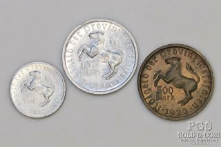 1923 Westfalen 50 100 500 Mark Droste On Obv Aluminum 3 Foreign Coins 20795