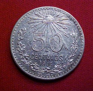 Mexico 1916 50 Centavos Ef
