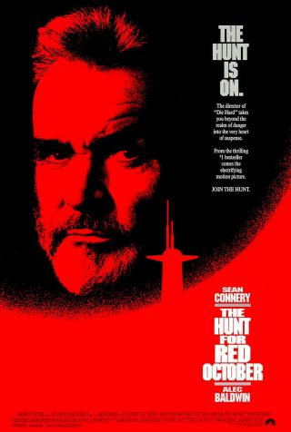 The Hunt For Red October Movie Poster Ss Final Vf 27x40 Sean Connery
