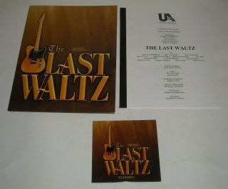 The Band - The Last Waltz Movie Press Kit With Cd / Dvd Concert Film Bob Dylan
