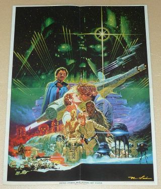 Mark Hamill Carrie Fisher Harrison Ford Star Wars Tesb 1980 Japan Art Poster Sw1
