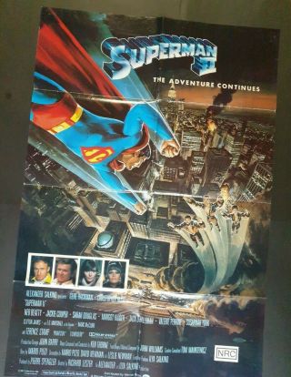 Superman Ii One Sheet Movie Poster 1980 - The Adventure Continues - 39 X 27
