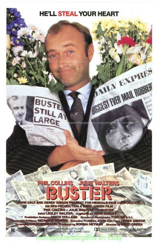Buster Movie Poster 27x41 Folded One Sheet Phil Collins 1988