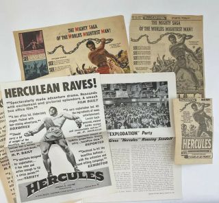 Vintage Movie Clippings Trade Ads Articles Hercules 1959 Steve Reeves