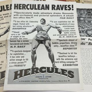 Vintage Movie Clippings Trade Ads Articles Hercules 1959 Steve Reeves 2