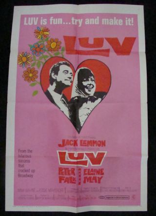 Luv Movie Poster Jack Lemon Elaine May 1967 One Sheet