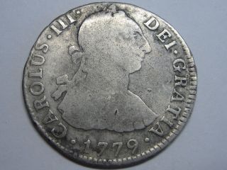 1779 Lima 2 Real Charles Iii Peru Spain Spanish Silver Coin
