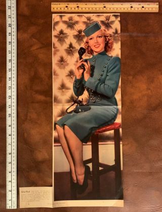 Lana Turner Adorable Very Large Vintage Color Newspaper Clipping Rare