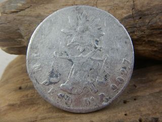 Mexico Dug Coin 1 Peso 1871 Do P Durango Balance Scale,  Scarce Km 408.  2