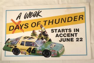 Vintage A Week Days Of Thunder 11x17 Movie Poster 1990 Nascar Racing Rare