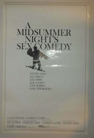 1982 One Sheet Movie Poster A Midsummer Night’s Sex Comedy Rolled