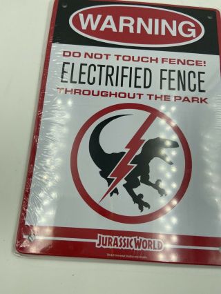 Jurassic World Lootcrate Exclusive Electrified Fence Warning Sign Loot Crate