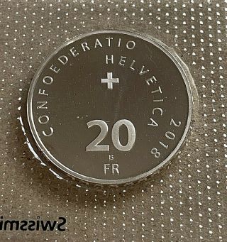 2017 Switzerland Comm.  Coin,  Silver,  BU,  20 Fr. ,  orig.  holder,  Swiss army Knife 2