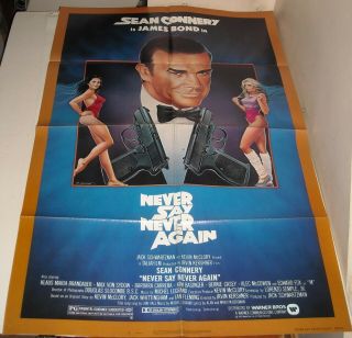 1983 Never Say Never Again 1 Sheet Movie Poster Sean Connery As James Bond Gga