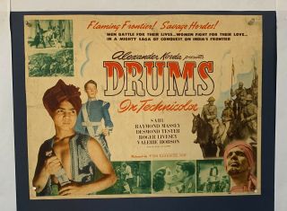 Drums Movie Poster (poor) Half Sheet Rerelease 1948 Trimmed 20 1/2x26 1/2