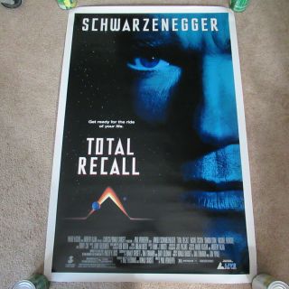 Vintage 90s Total Recall Video Movie Poster 1990 Arnold Schwarzenegger