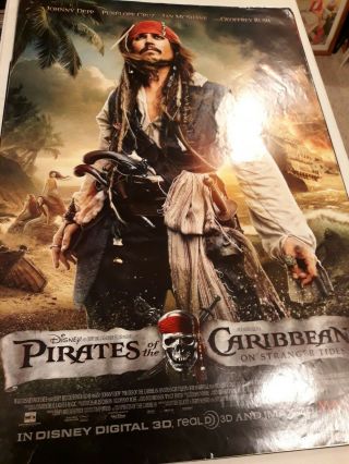 Pirates Of The Caribbean On Stranger Tides Movie Poster 27x40